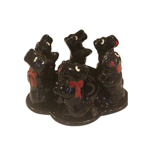 Vintage Hendrickson Scotties /Terriers Circle of Friends Candle Holder 6x3.25 - Picture 1 of 5
